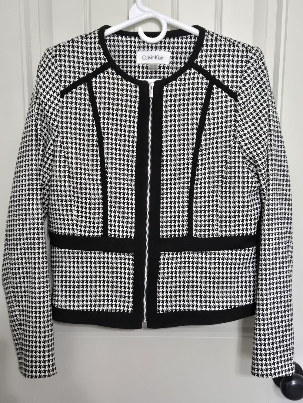 Calvin Klein Houndstooth Blazer Jacket Size 12 P